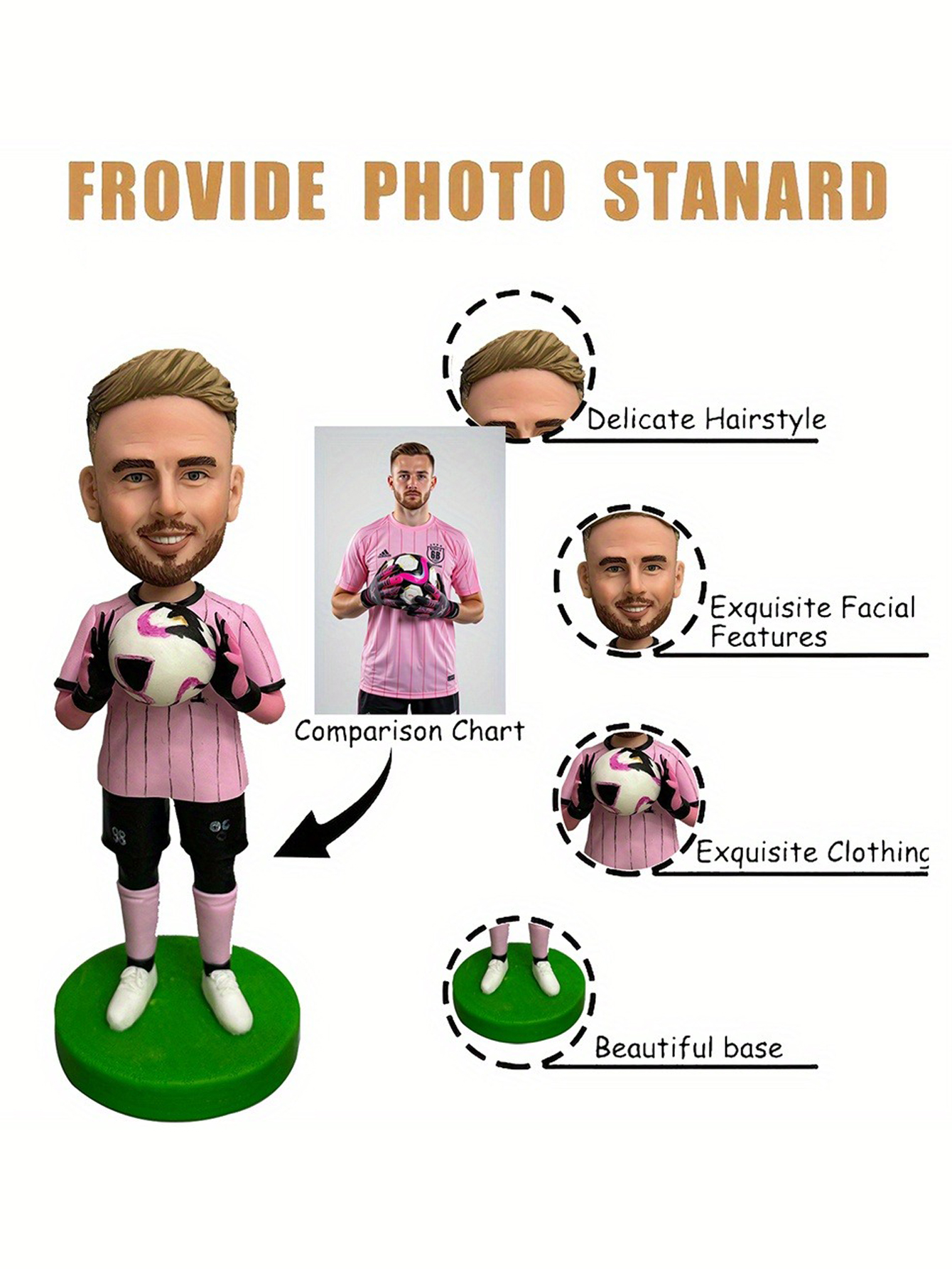 Customizable bobblehead dolls in adorable cartoon style Clay figurines